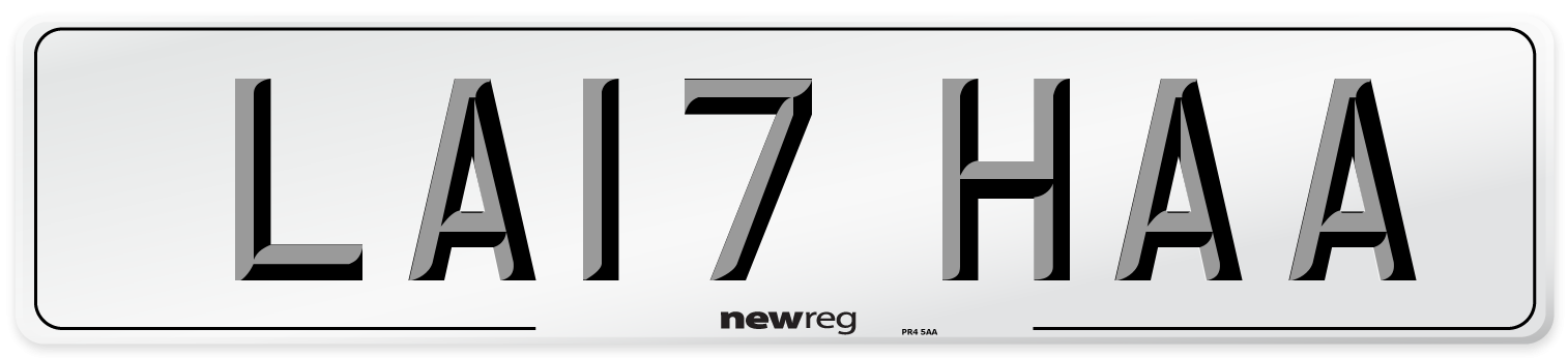 LA17 HAA Front Number Plate