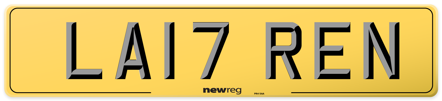 LA17 REN Rear Number Plate