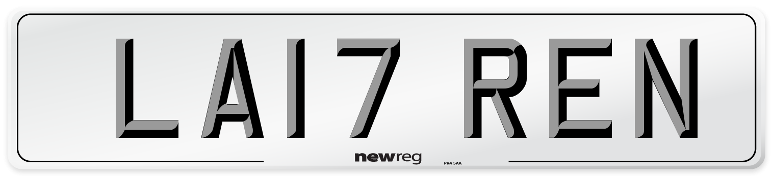 LA17 REN Front Number Plate