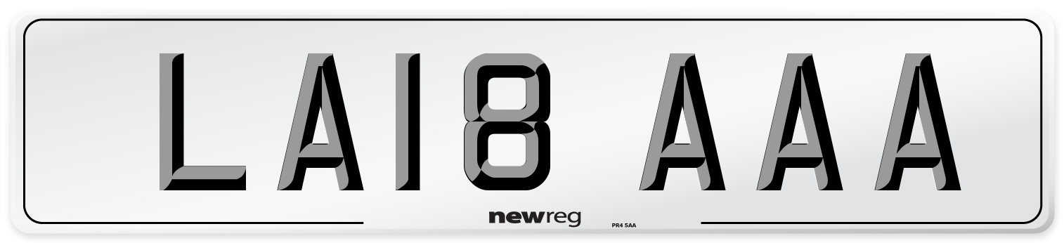 LA18 AAA Front Number Plate