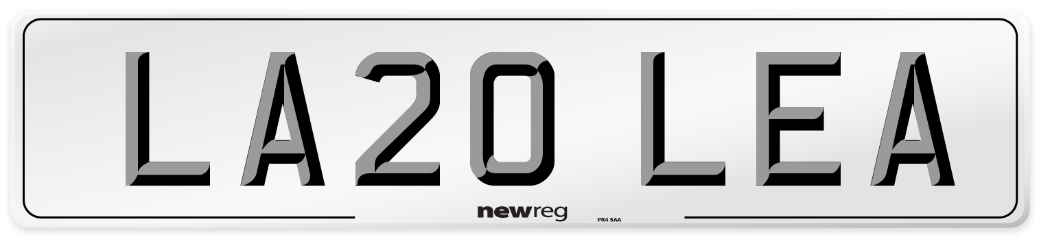 LA20 LEA Front Number Plate