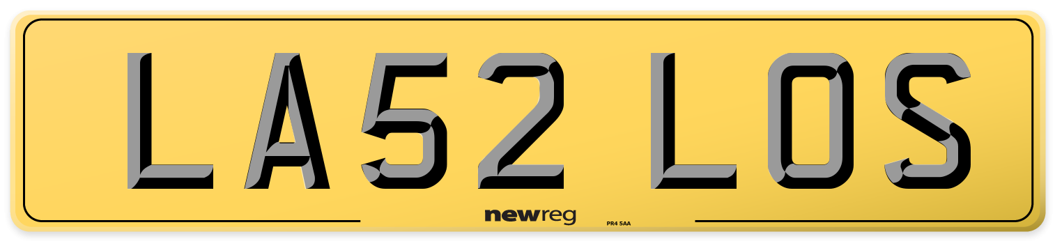 LA52 LOS Rear Number Plate