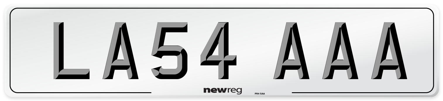 LA54 AAA Front Number Plate