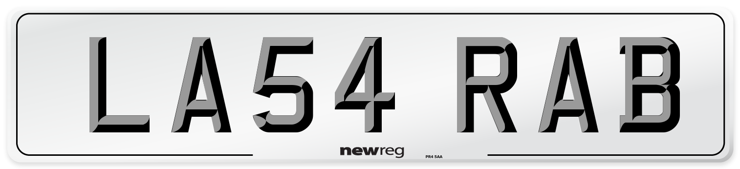 LA54 RAB Front Number Plate