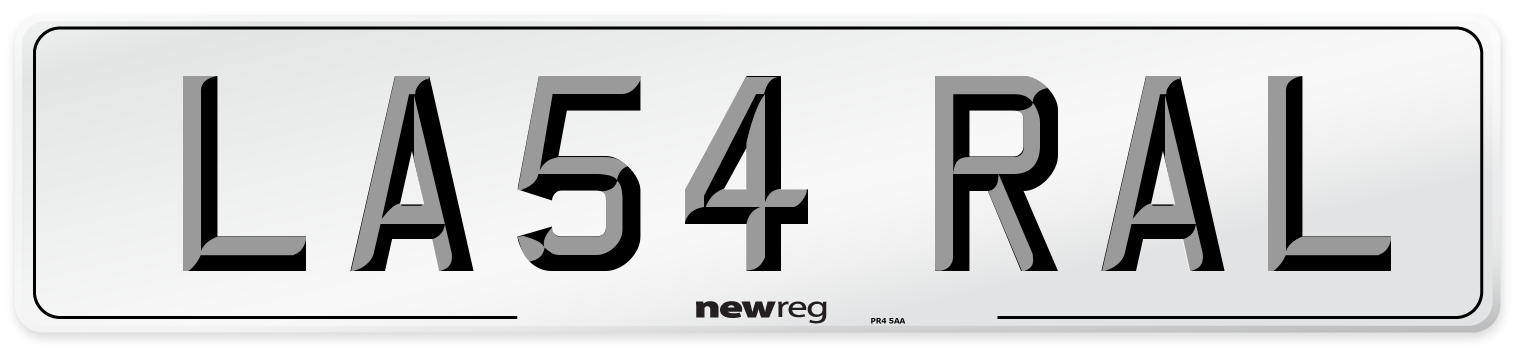 LA54 RAL Front Number Plate