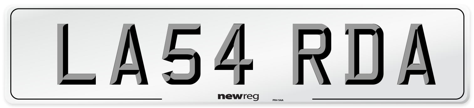 LA54 RDA Front Number Plate