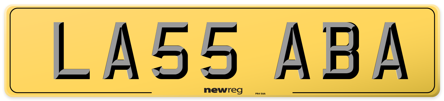 LA55 ABA Rear Number Plate