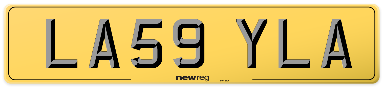 LA59 YLA Rear Number Plate