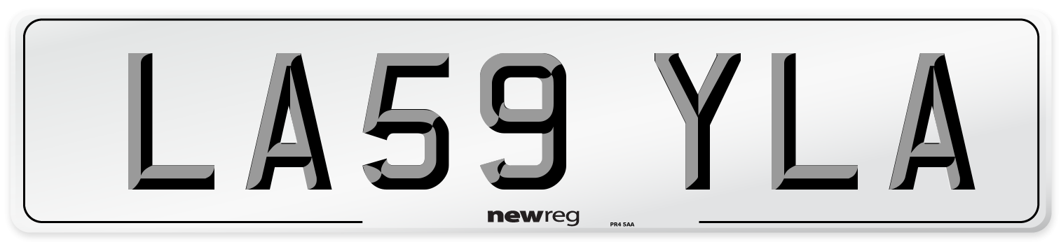 LA59 YLA Front Number Plate