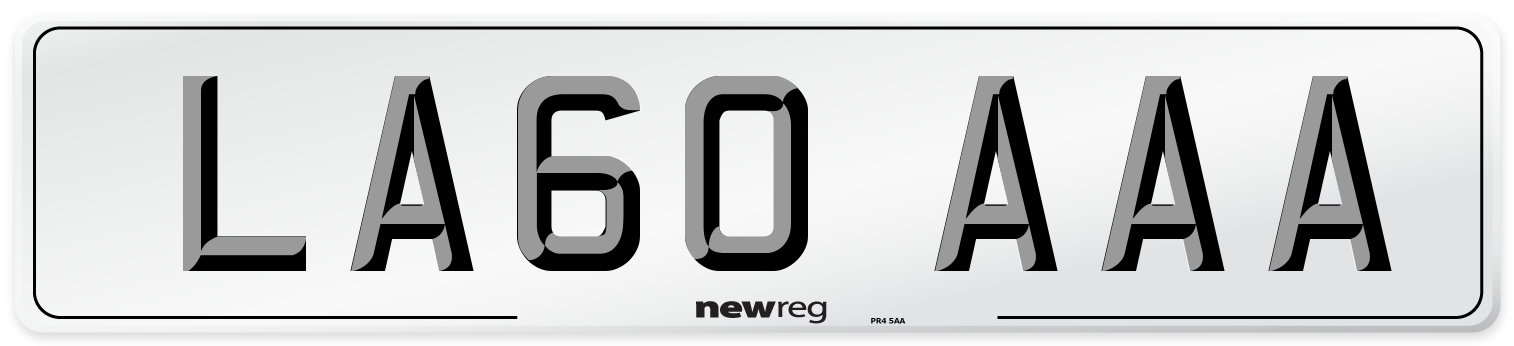 LA60 AAA Front Number Plate