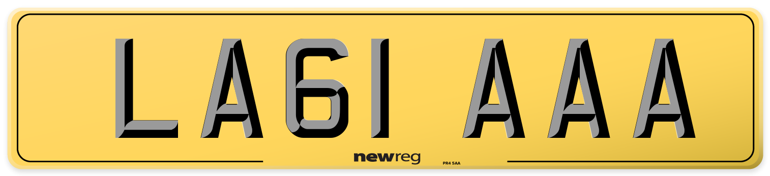 LA61 AAA Rear Number Plate