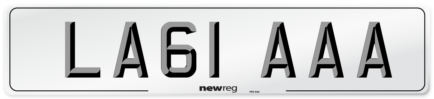 LA61 AAA Front Number Plate