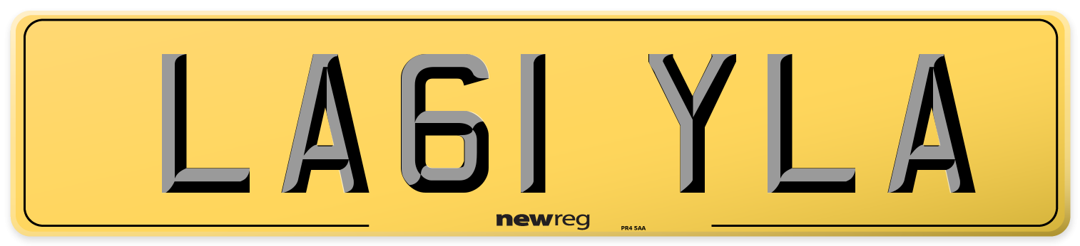 LA61 YLA Rear Number Plate