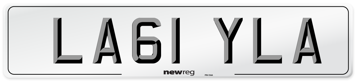 LA61 YLA Front Number Plate