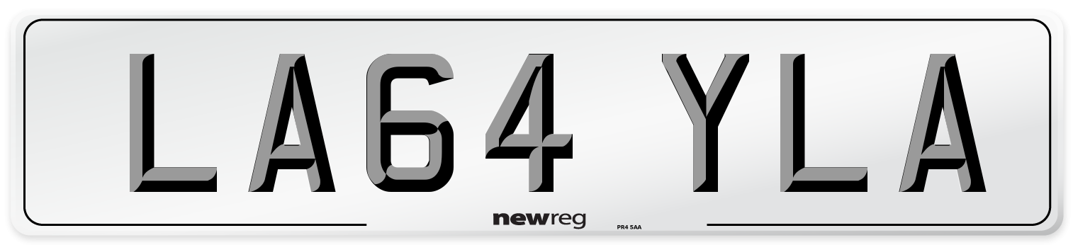 LA64 YLA Front Number Plate