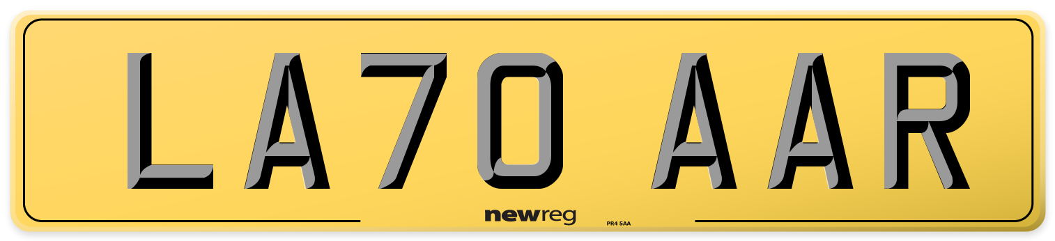LA70 AAR Rear Number Plate