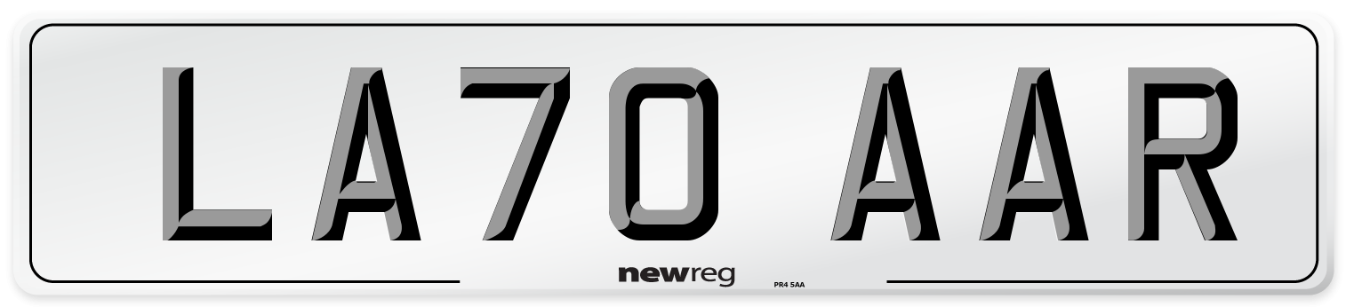 LA70 AAR Front Number Plate
