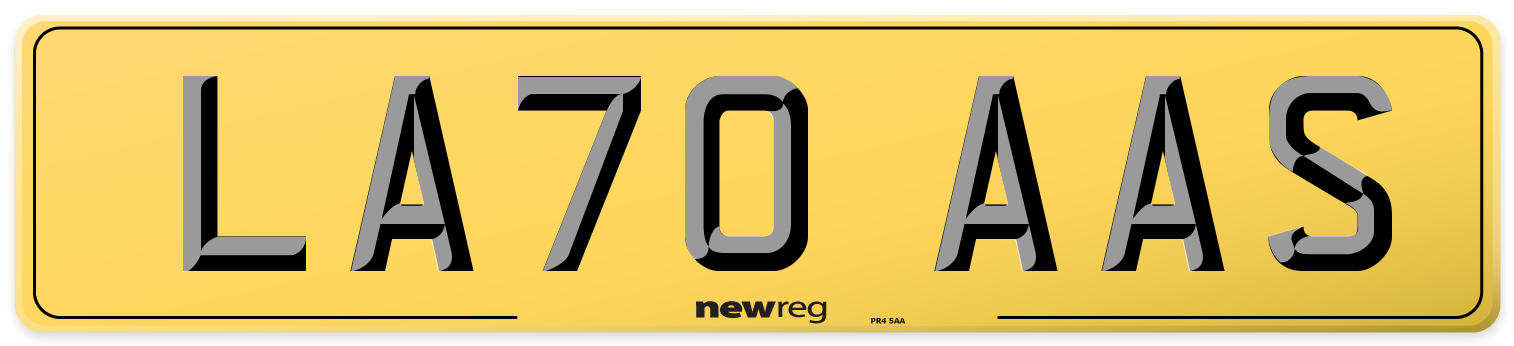LA70 AAS Rear Number Plate