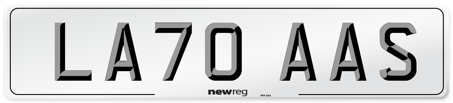LA70 AAS Front Number Plate