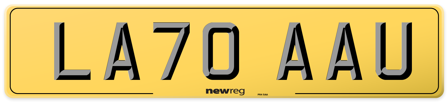 LA70 AAU Rear Number Plate