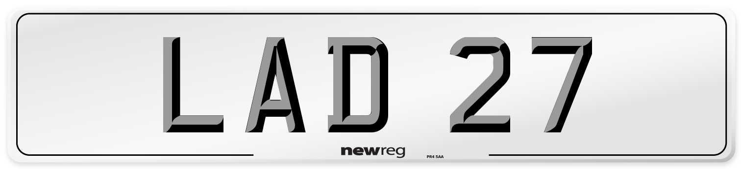 LAD 27 Front Number Plate