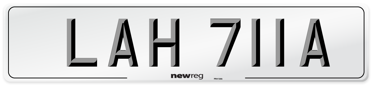 LAH 711A Front Number Plate
