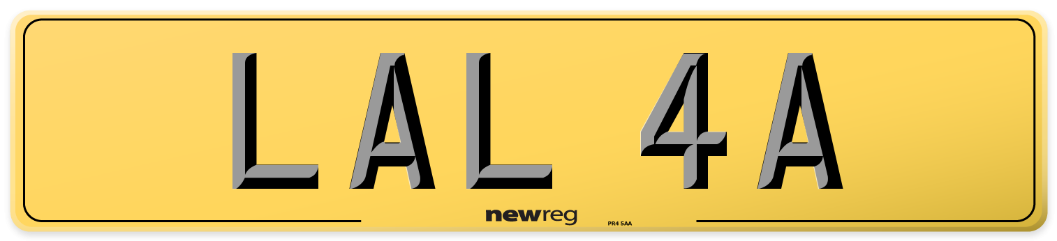 LAL 4A Rear Number Plate