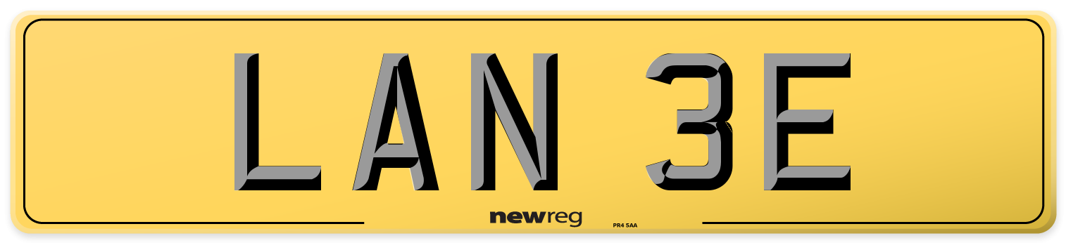 LAN 3E Rear Number Plate