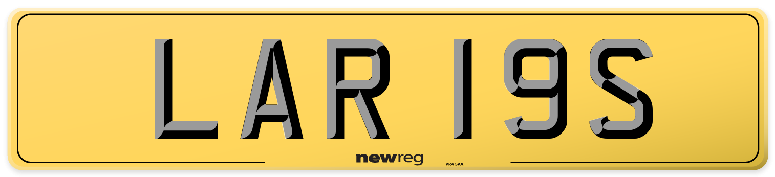 LAR 19S Rear Number Plate