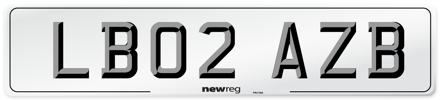 LB02 AZB Front Number Plate