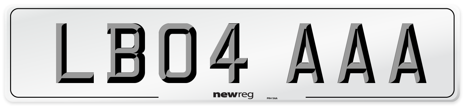 LB04 AAA Front Number Plate