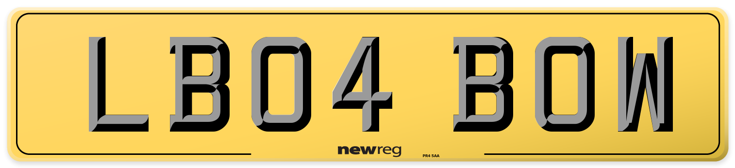 LB04 BOW Rear Number Plate