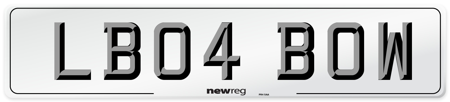 LB04 BOW Front Number Plate