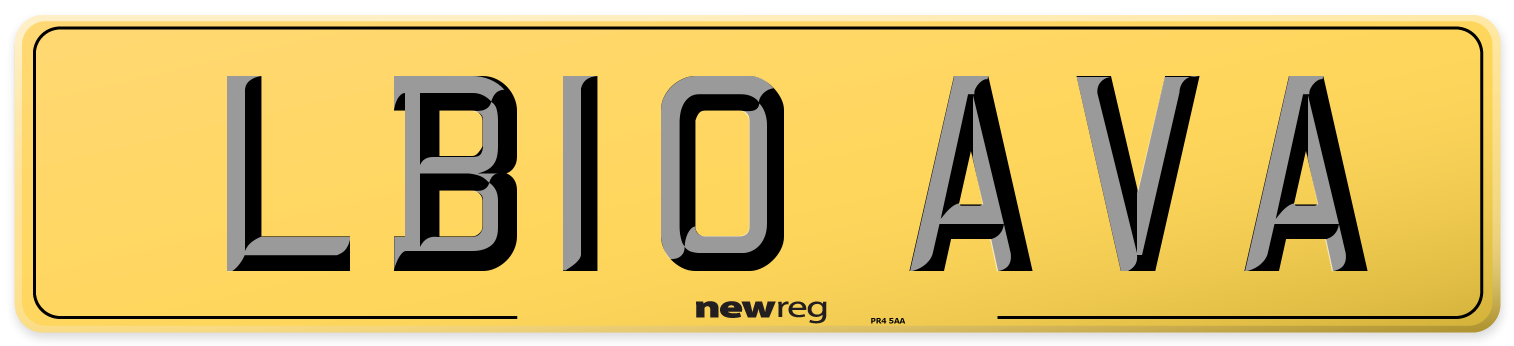 LB10 AVA Rear Number Plate