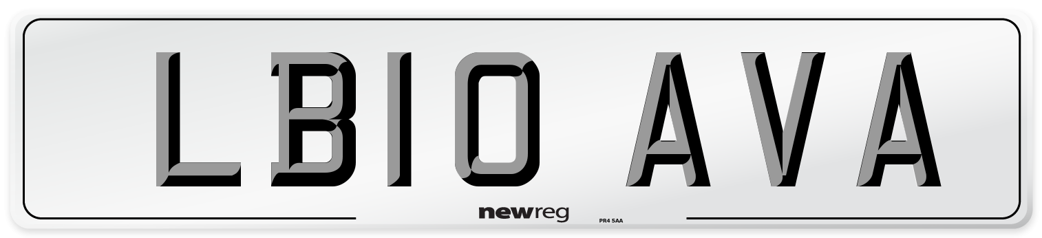 LB10 AVA Front Number Plate