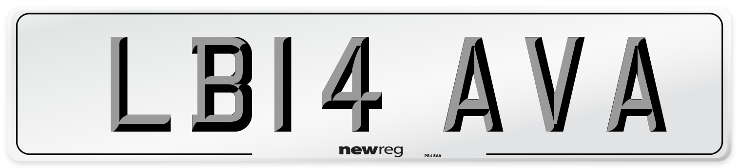 LB14 AVA Front Number Plate