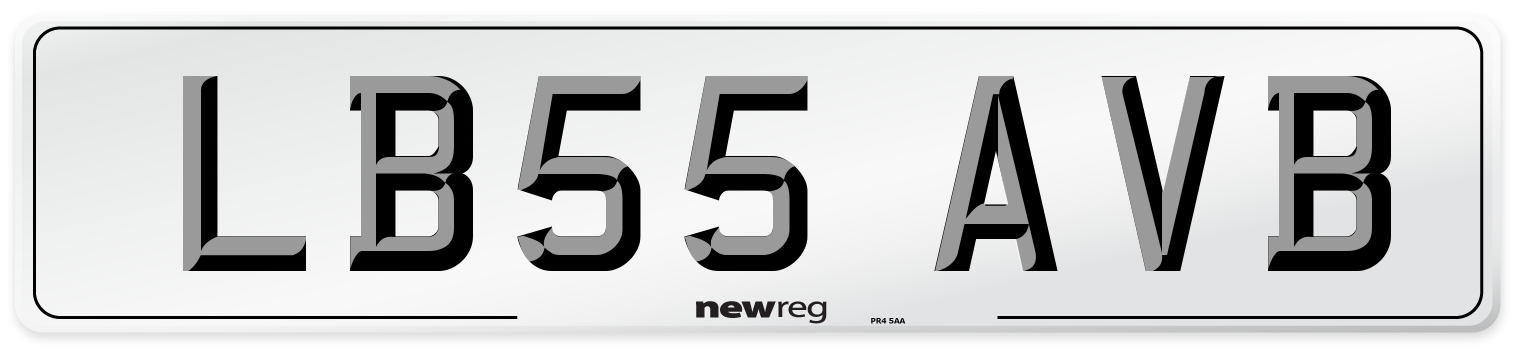 LB55 AVB Front Number Plate