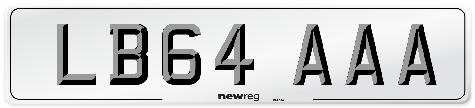 LB64 AAA Front Number Plate