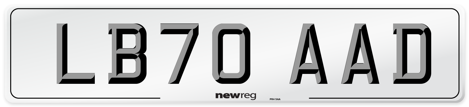 LB70 AAD Front Number Plate