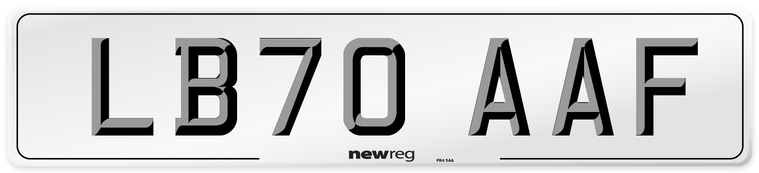 LB70 AAF Front Number Plate