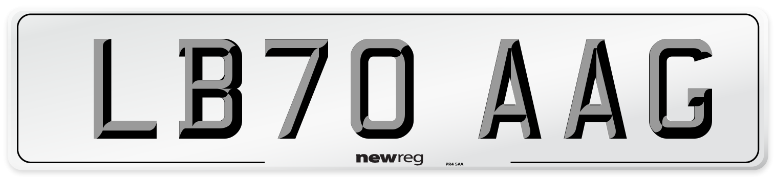 LB70 AAG Front Number Plate