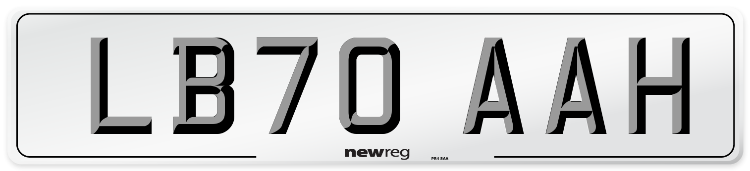LB70 AAH Front Number Plate