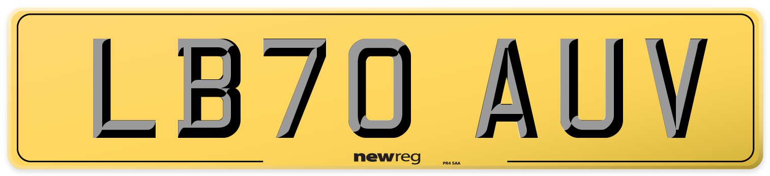 LB70 AUV Rear Number Plate