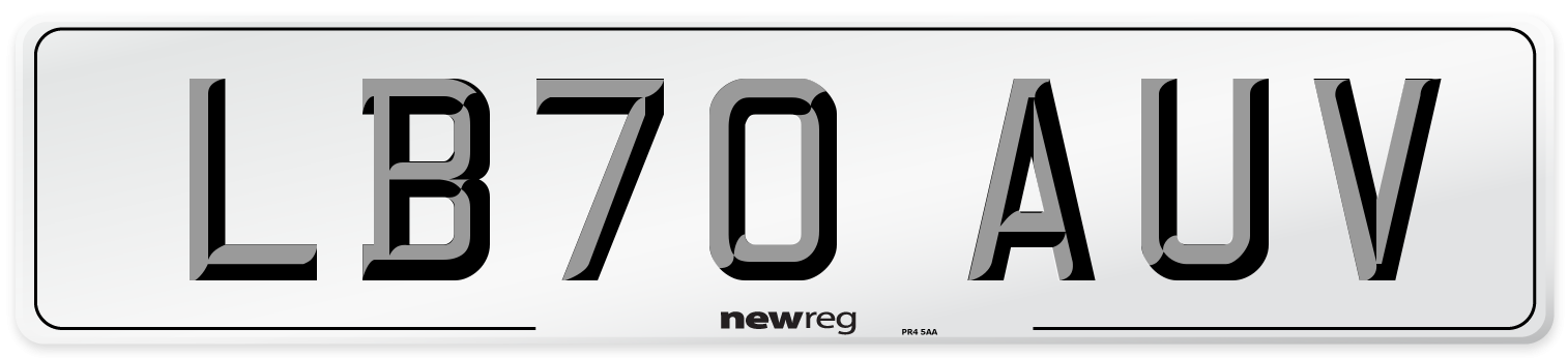 LB70 AUV Front Number Plate