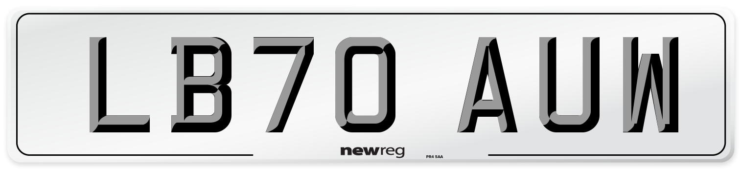 LB70 AUW Front Number Plate