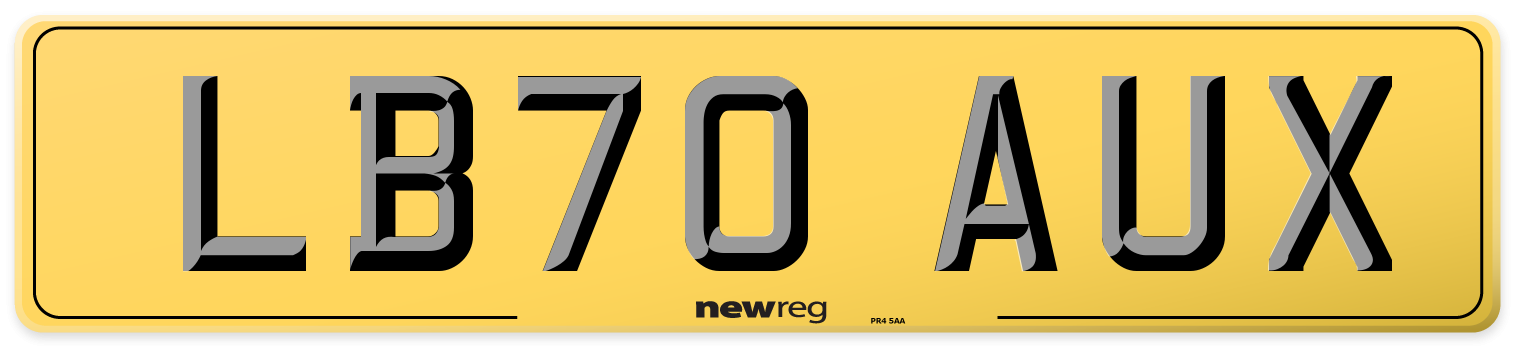 LB70 AUX Rear Number Plate
