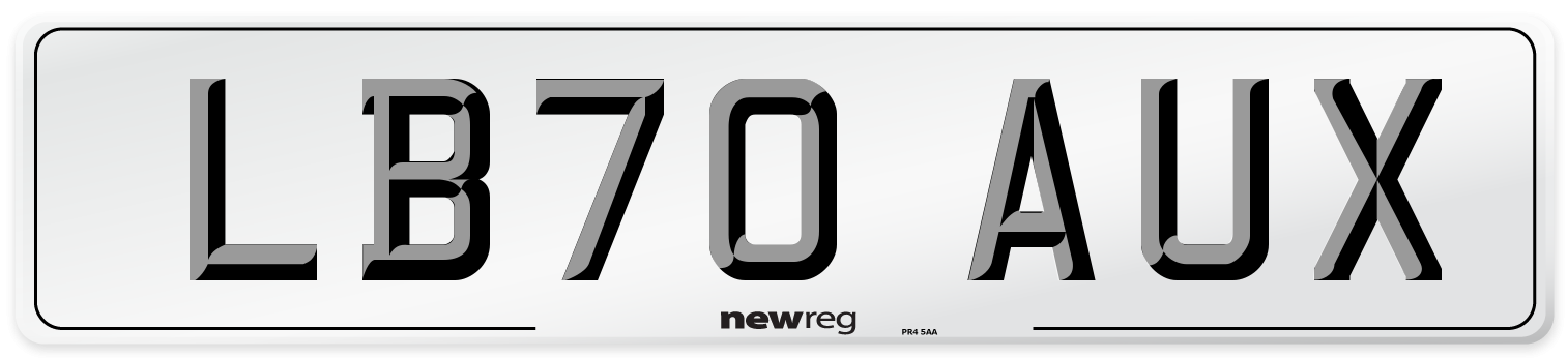 LB70 AUX Front Number Plate