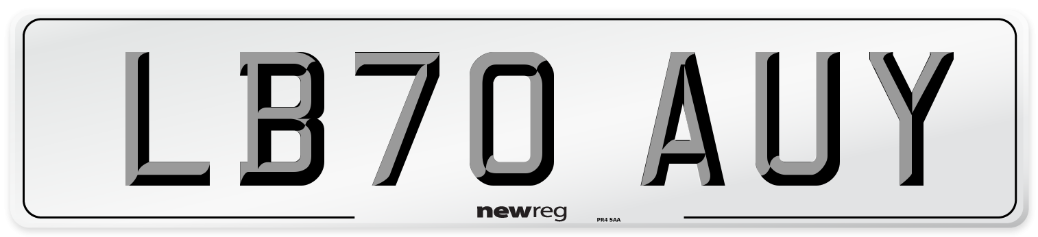 LB70 AUY Front Number Plate