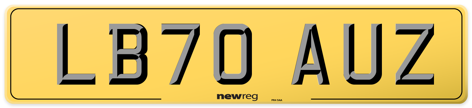 LB70 AUZ Rear Number Plate
