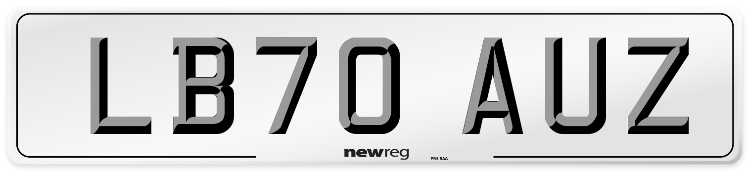 LB70 AUZ Front Number Plate